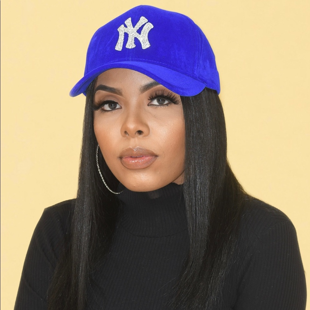 **SOLD OUT** Blinged Velvet Yankee Cap